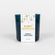 Amber and Tonka Bean Candle in Blue Vessel