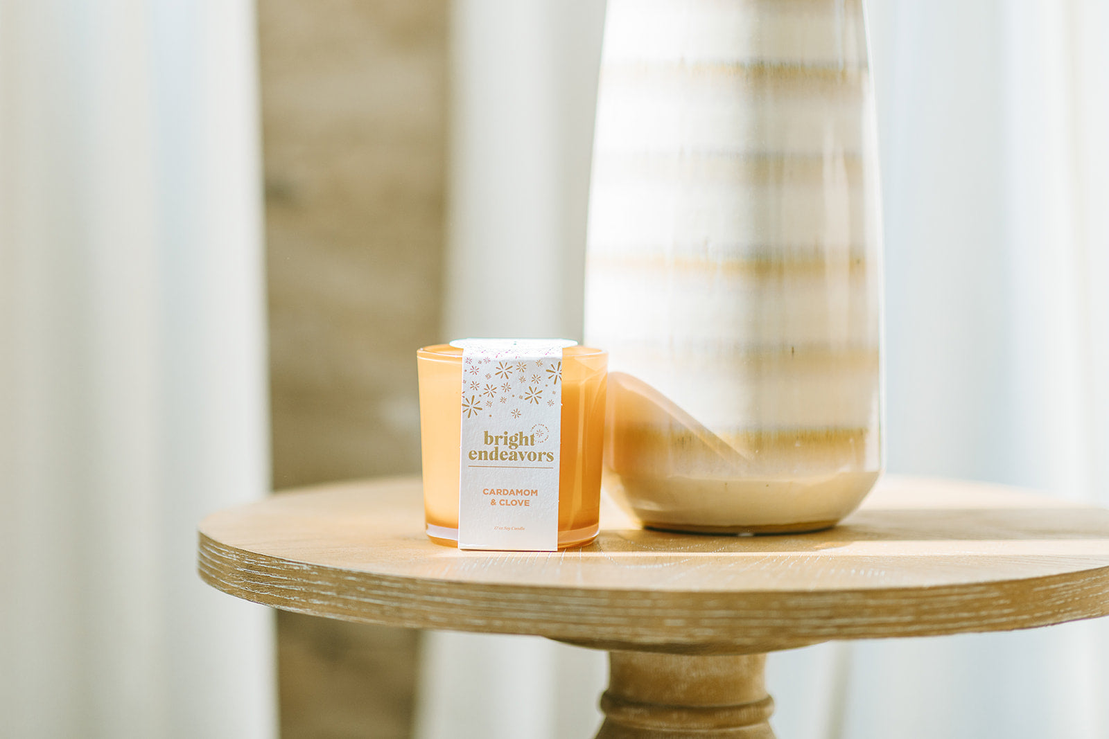 Bright endeavors cardamom and clove candle.
