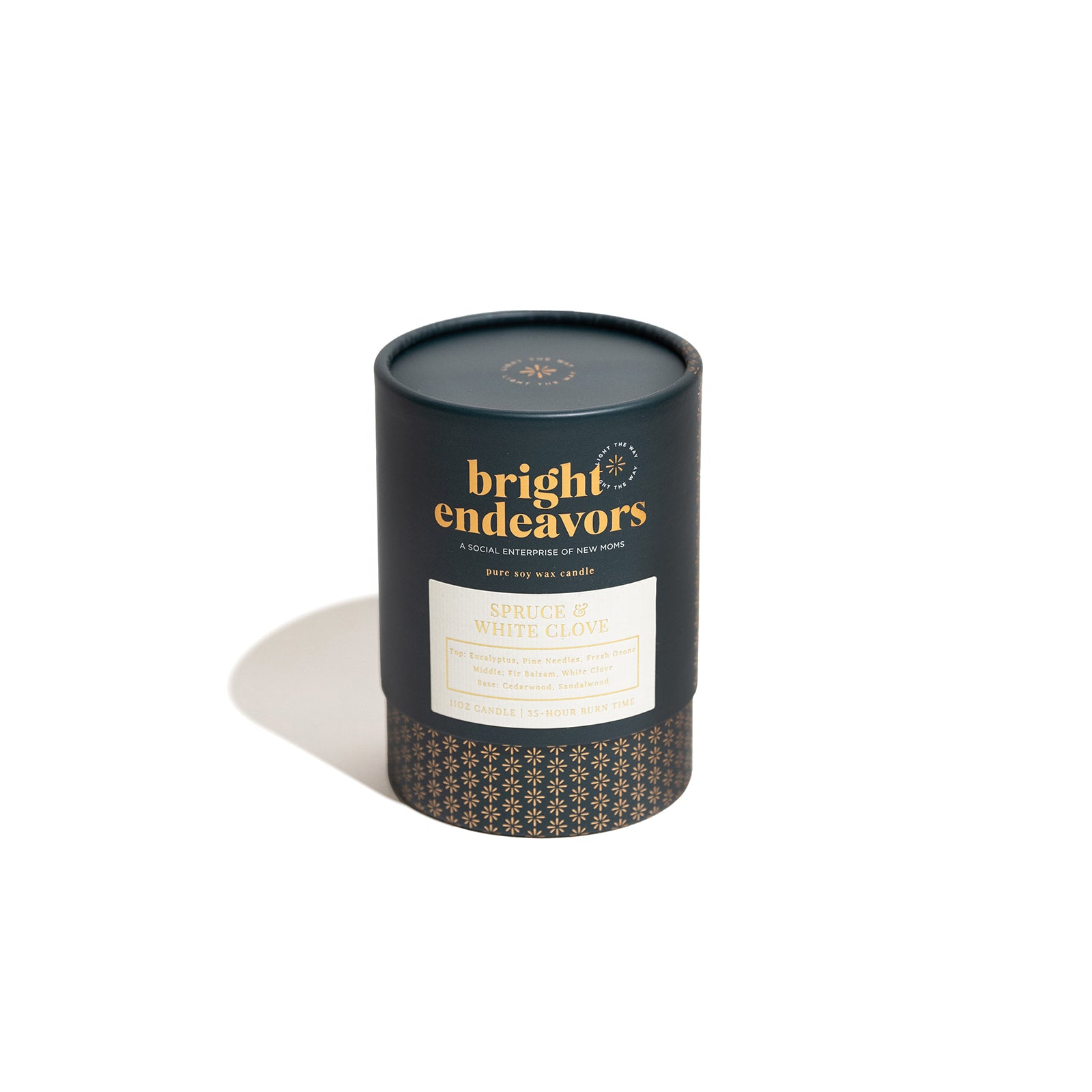 Spruce and white clove candle fine fragrance collection bright endeavors candles in Chicago.