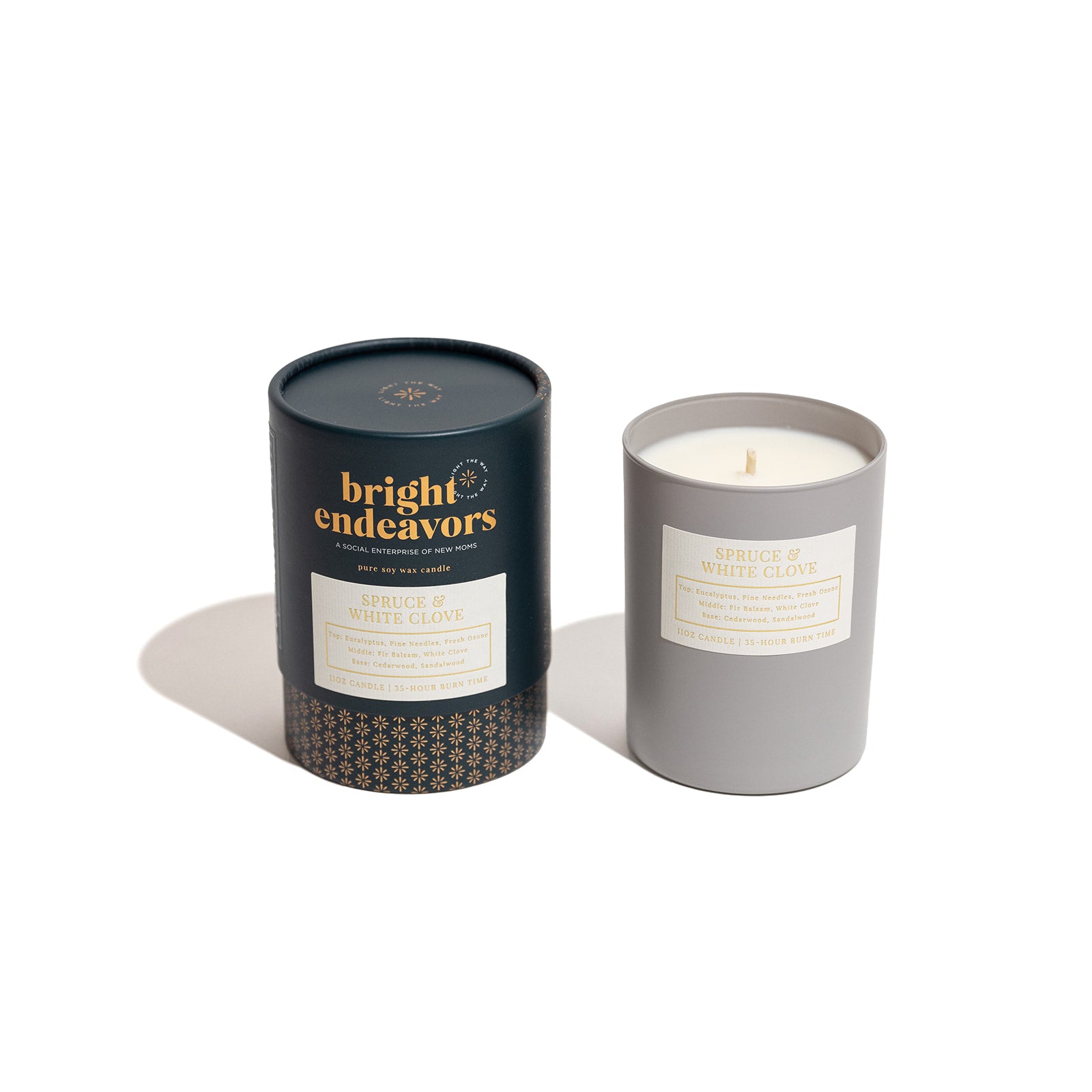 Spruce and White Clove Candle Bright Endeavors 