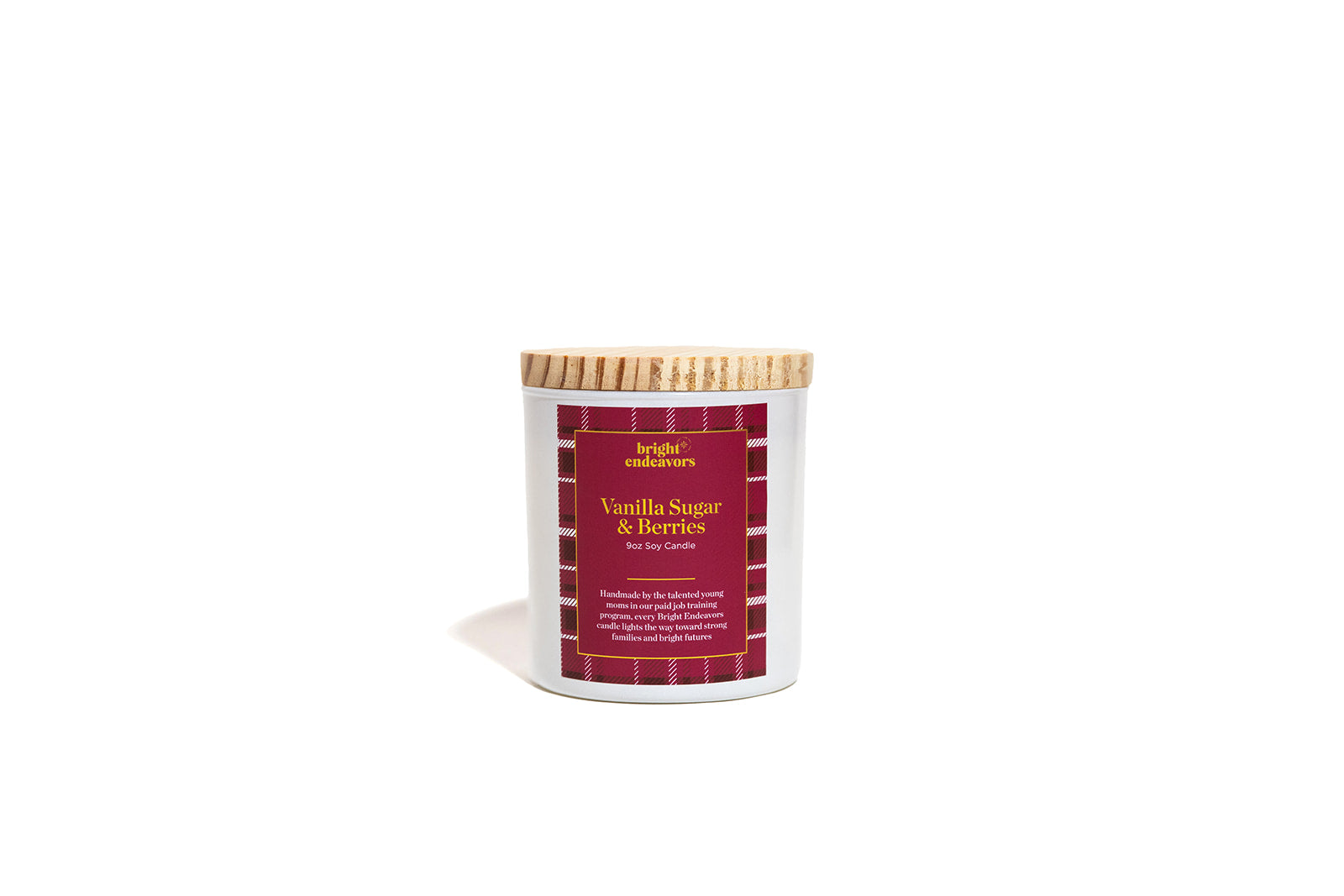Vanilla Sugar Berries Candle With Plaid Design Red